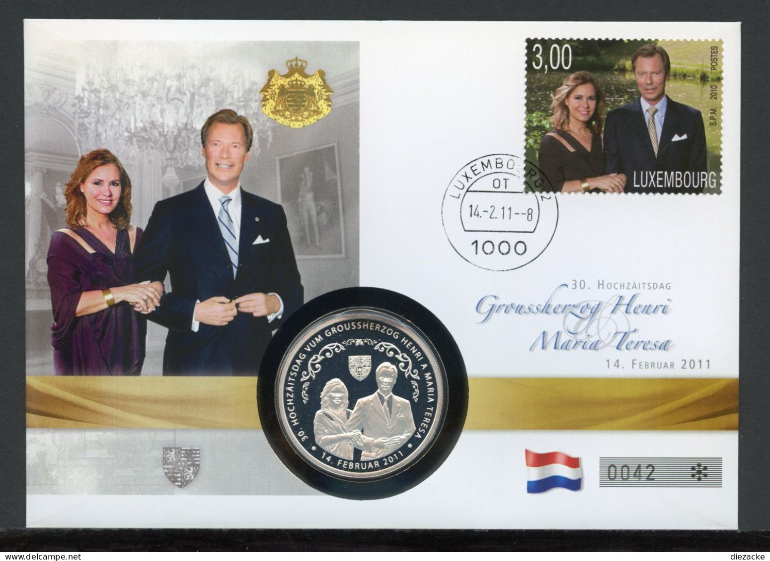 Numisbrief Monarchien Europas Grossherzog Henri U. Maria Teresa PP (M5405 - Non Classés