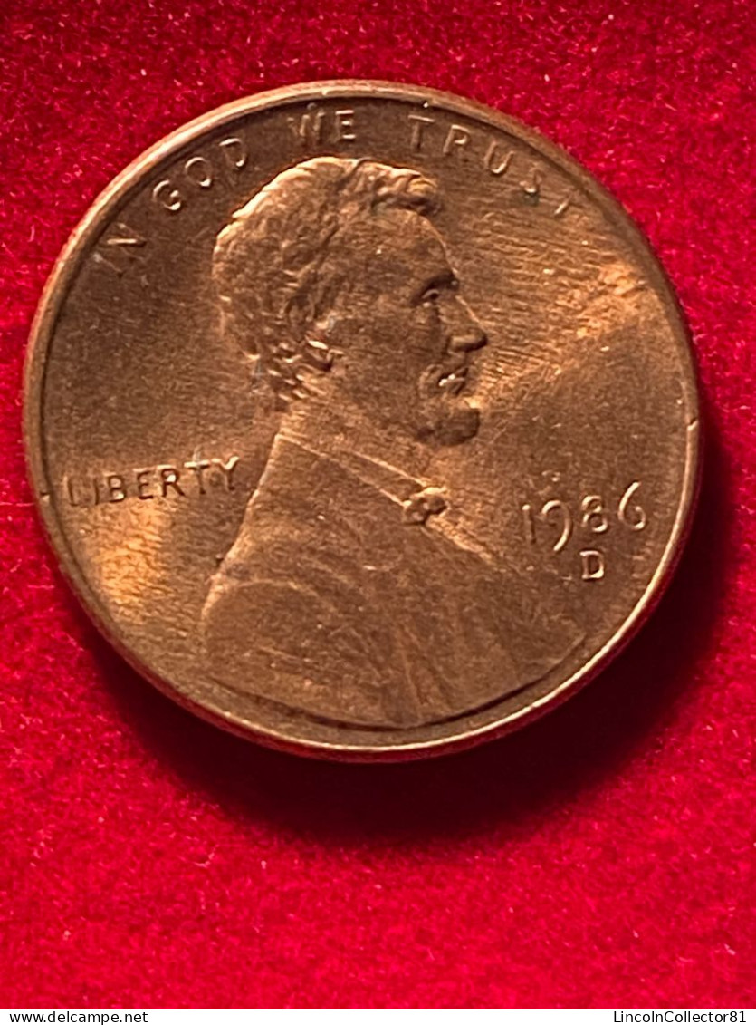 1986 D Lincoln Memorial RD Penny - 1959-…: Lincoln, Memorial Reverse