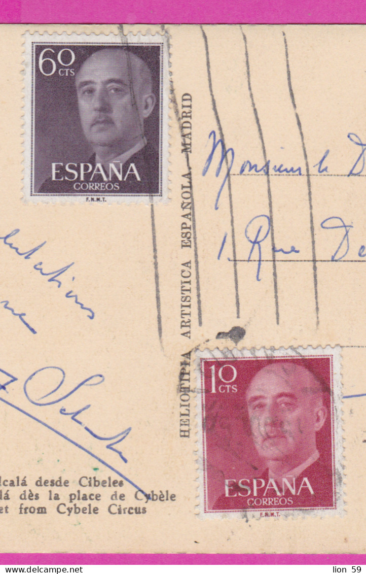 293818 / Spain - Madrid - Calle De Alcala Desde Cibeles PC 195. USED 10+60 Cts General Francisco Franco To BG Sofia - Cartas & Documentos