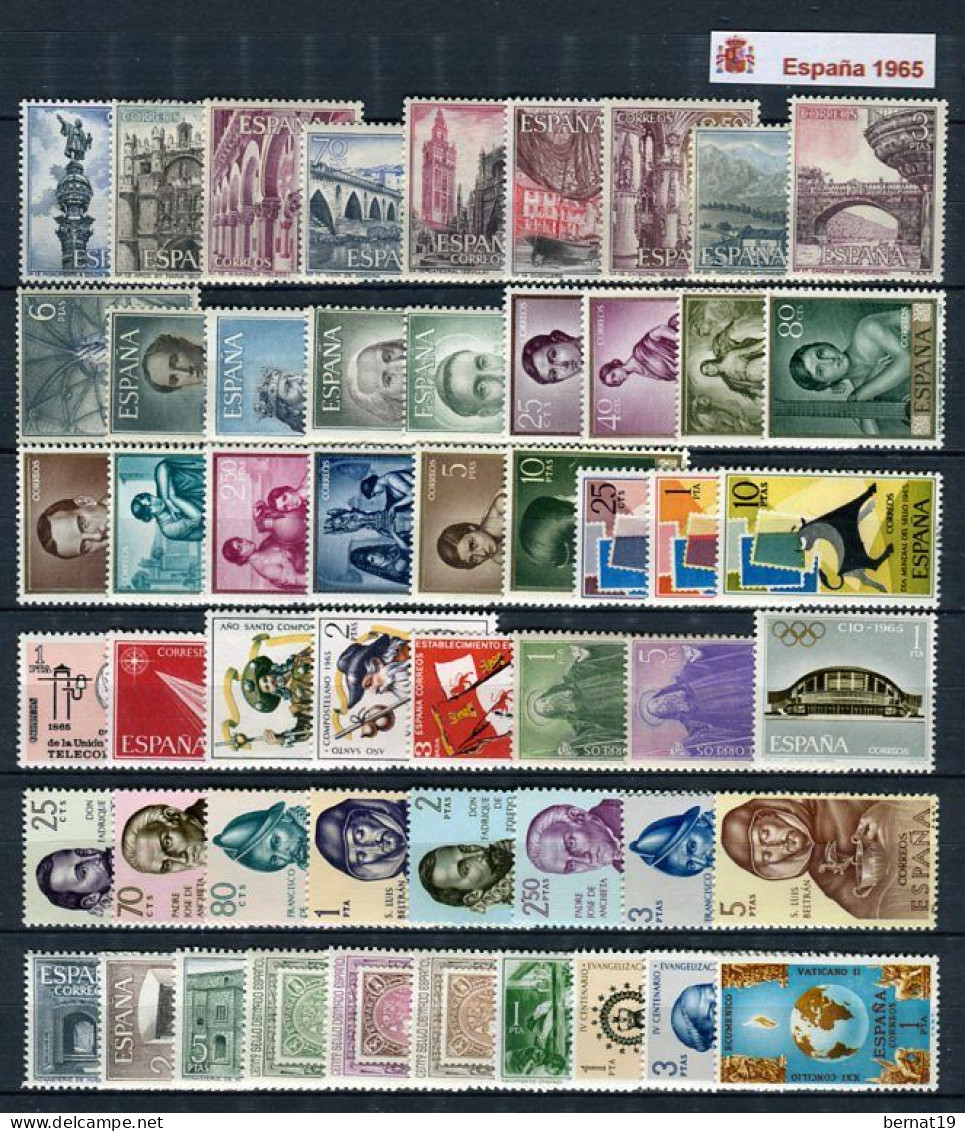 Spain 1965-1969. FIVE Complete Years ** MNH. - Sammlungen (ohne Album)