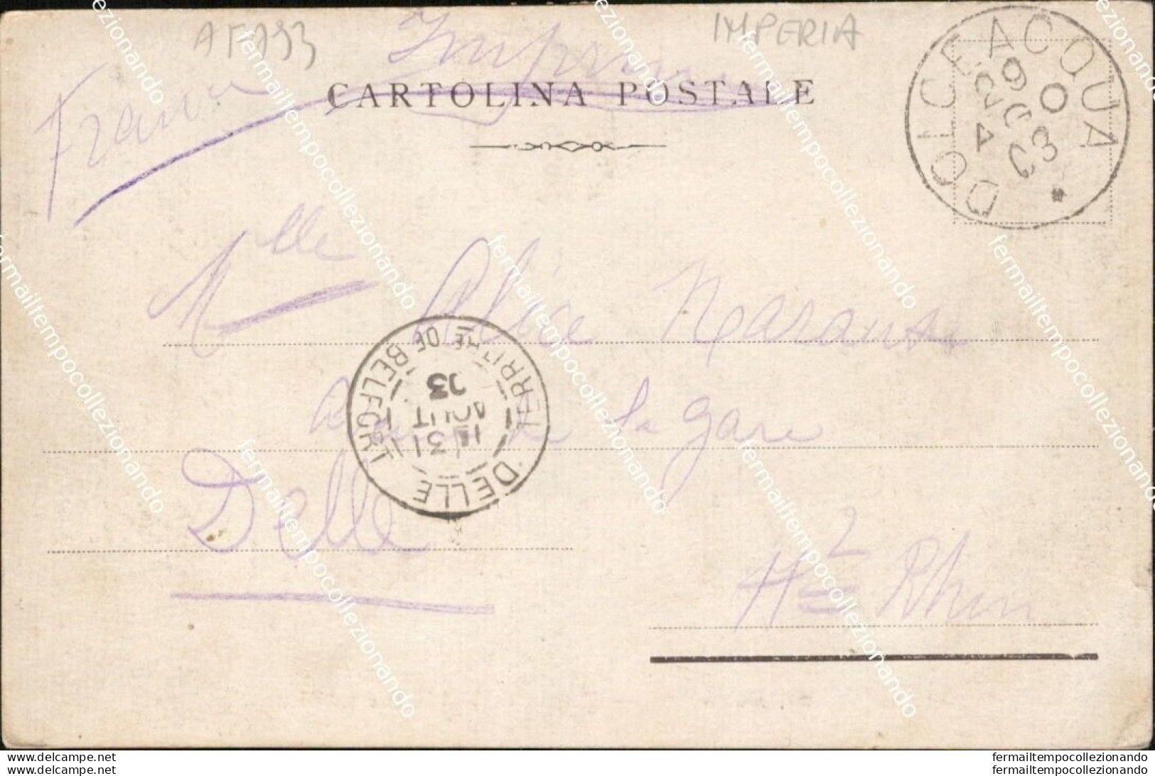 Af793 Cartolina Dolceacqua Veduta Della Via Provinciale Imperia Liguria 1903 - Imperia