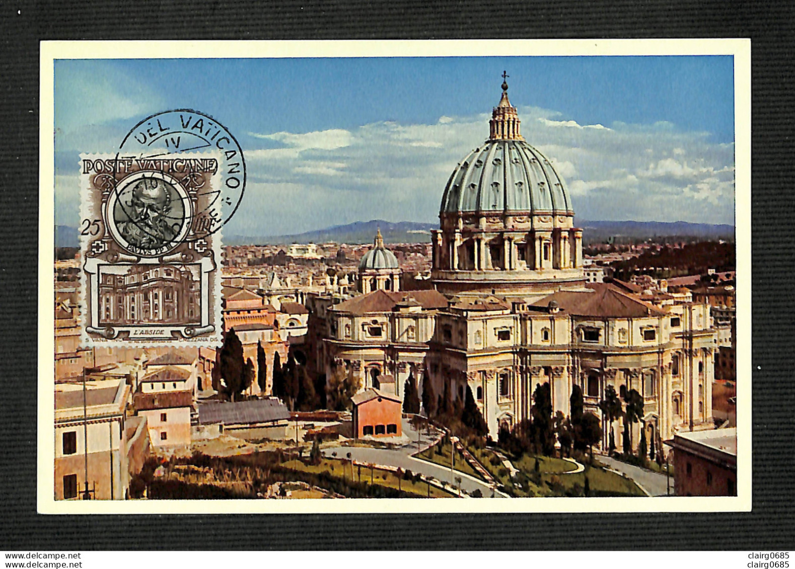 VATICAN - POSTE VATICANE - Carte MAXIMUM 1954 - S. Pietro Visto Dall'Osservatorio Vaticano - Maximum Cards