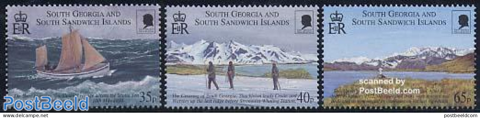 South Georgia / Falklands Dep. 2000 Antarctic Expedition 3v, Mint NH, History - Science - Transport - Explorers - The .. - Explorers