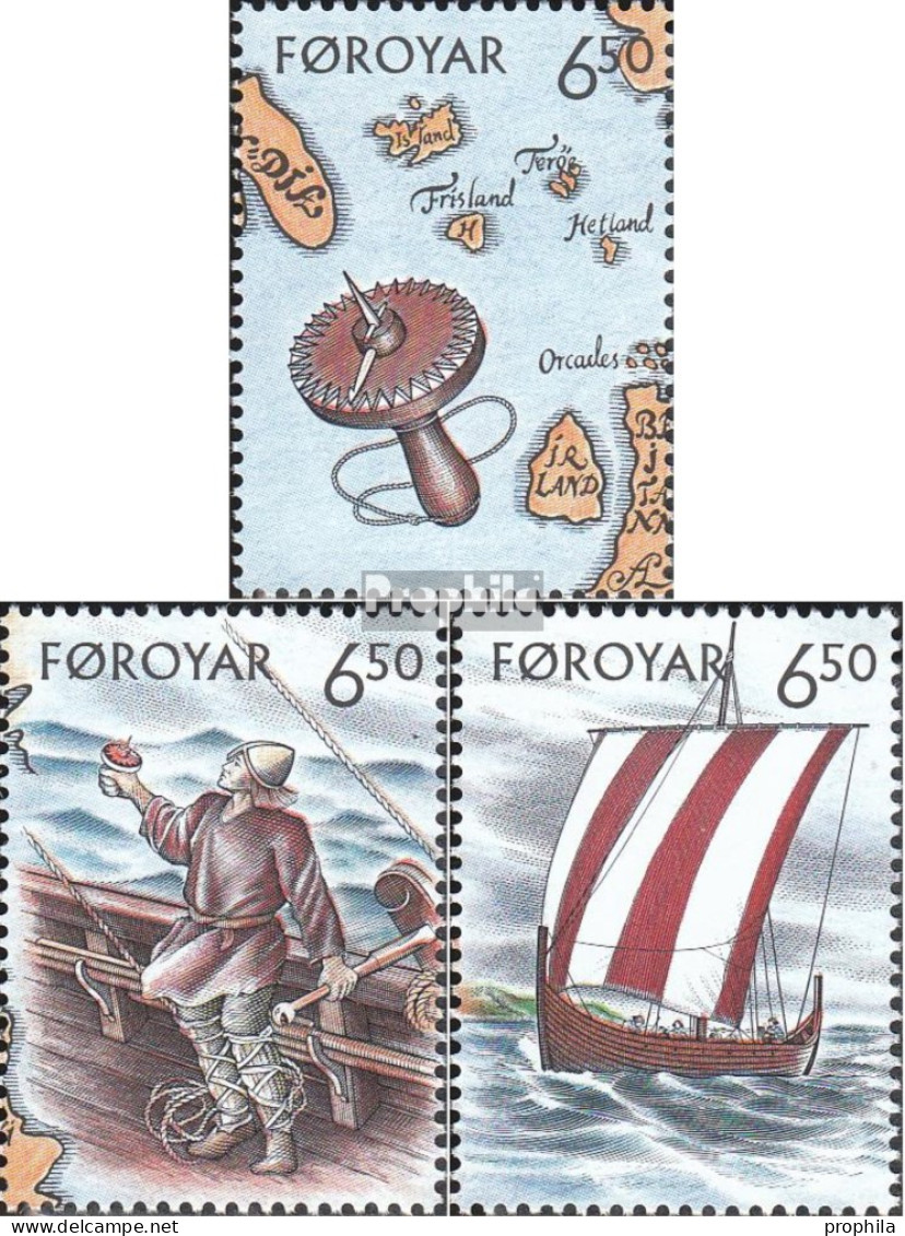 Dänemark - Färöer 414-416 (kompl.Ausg.) Postfrisch 2002 Wikinger - Isole Faroer