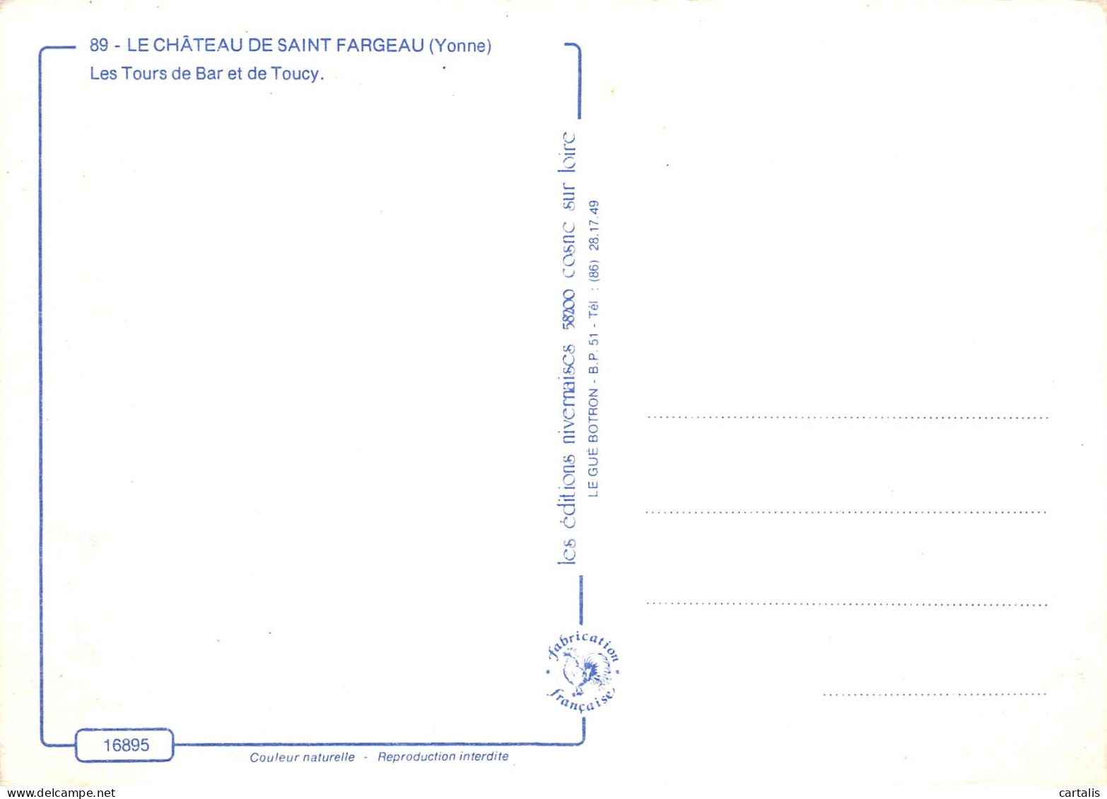 89-SAINT FARGEAU LE CHATEAU-N°C4090-B/0309 - Saint Fargeau