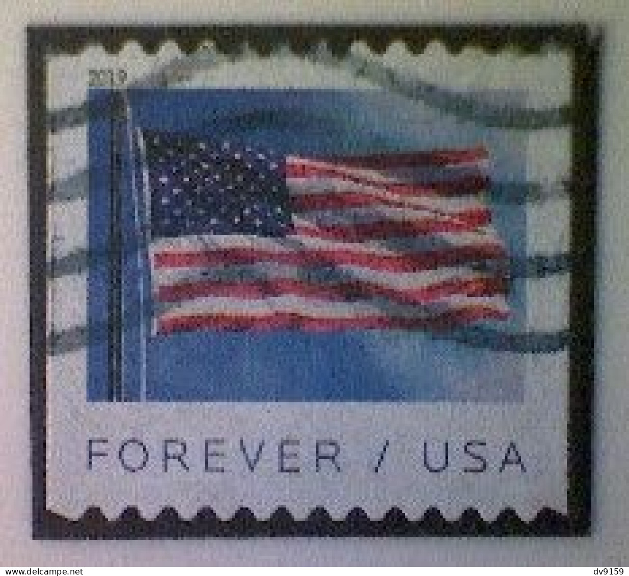 United States, Scott #5343, Used(o) Coil, 2019, Flag Definitive, (55¢) - Used Stamps