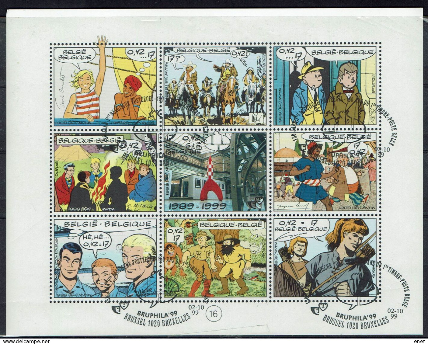 Belgie 1999 - OBP BL81° (2841/49) Stripfiguren - Comics