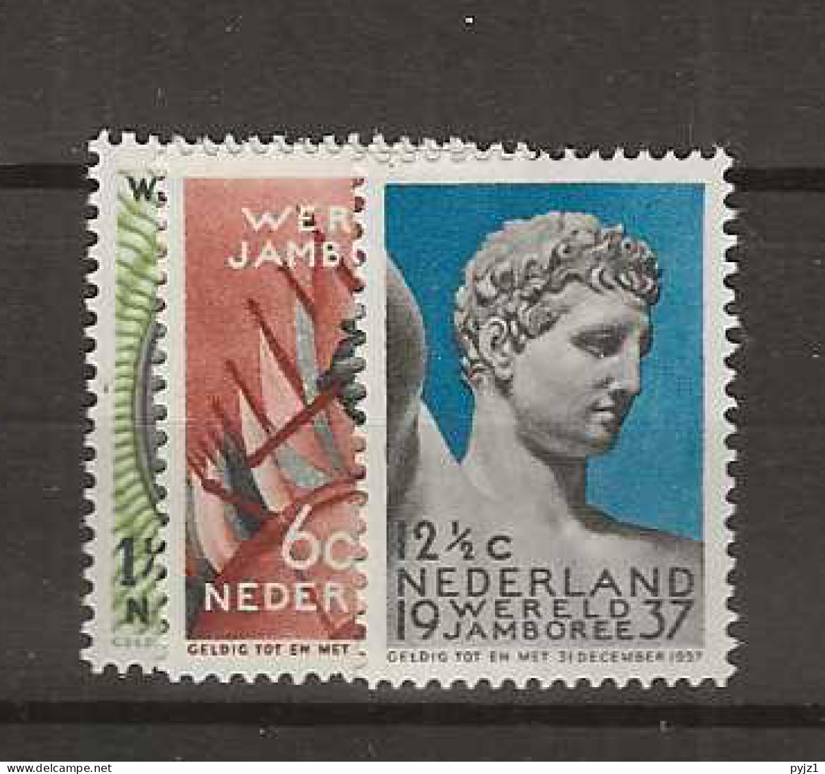 1937 MH/* Nederland NVPH 293-95 - Unused Stamps