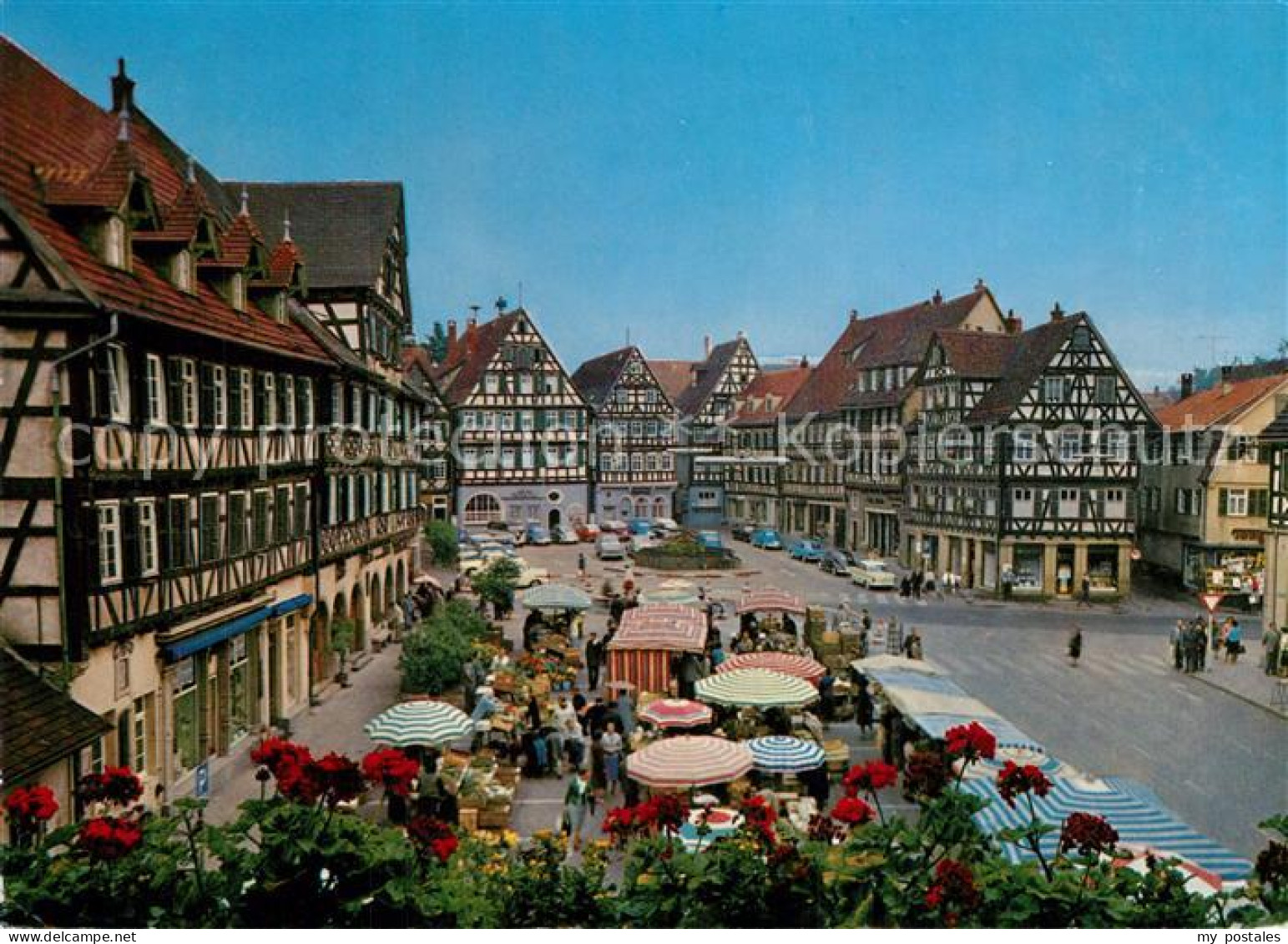 73600506 Schorndorf Wuerttemberg Blick Vom Rathaus Auf Den Marktplatz Altstadt F - Schorndorf