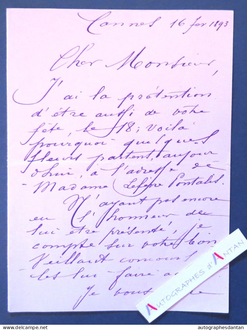 ● L.A.S 1893 Georges BIBESCO - Cannes - Lefèvre Pontalis - Né à Craiova En Roumanie - Lettre Autographe - Romania - Politisch Und Militärisch