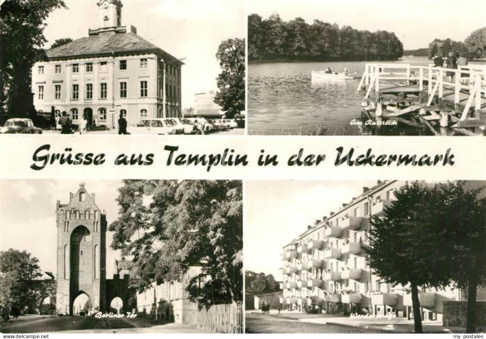 73600149 Templin Rathaus Bootssteg Ratsteich Berliner Tor Werderstrasse Wohnbloc - Templin