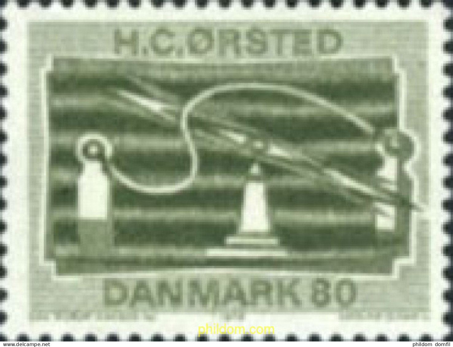 143836 MNH DINAMARCA 1970 150 ANIVERSARIO DEL DESCUBRIMIENTO DEL ELECTROMAGNETISMO - Ongebruikt