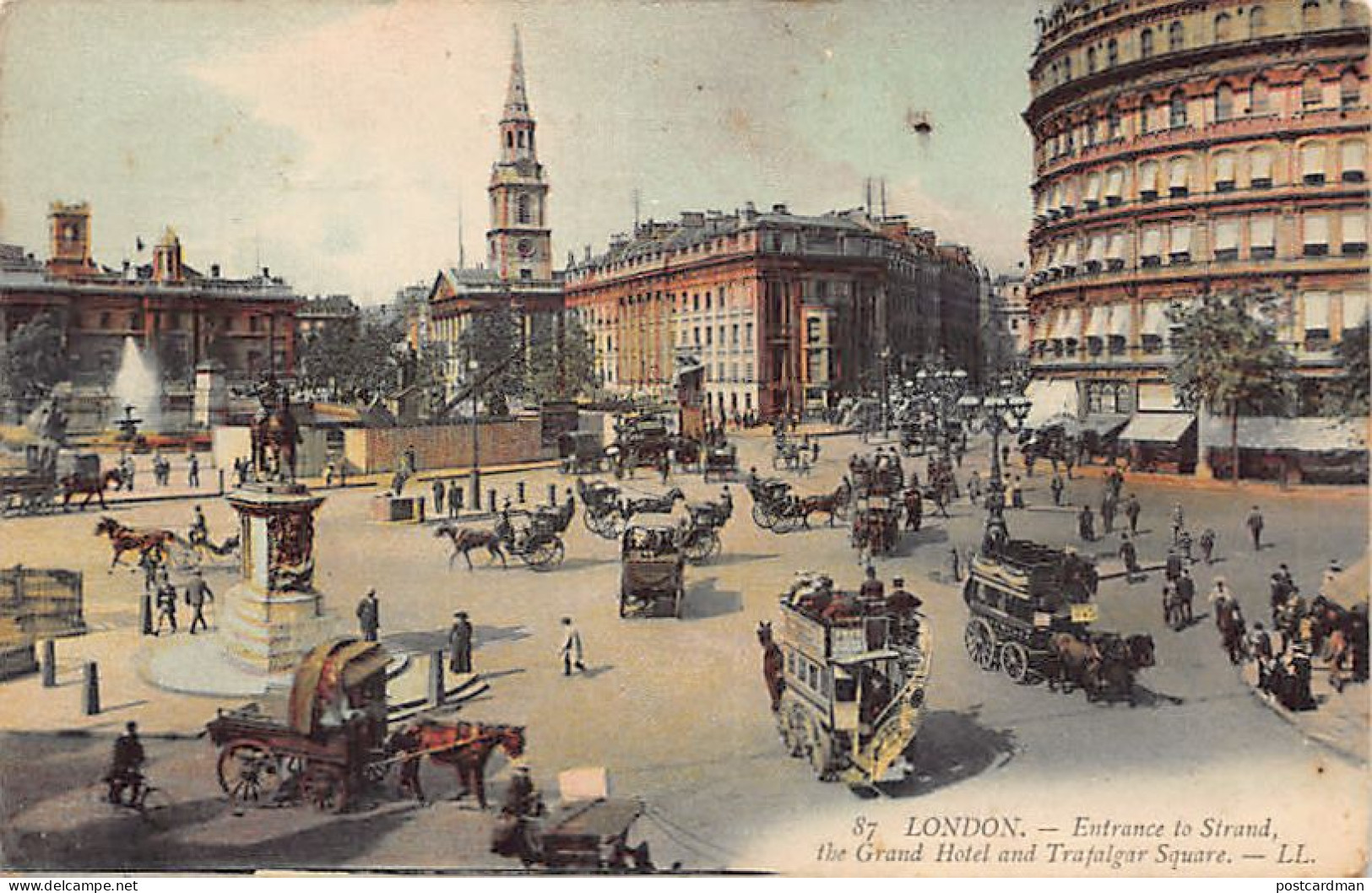 England - LONDON Entrance To Strand, The Grand Hotel And Trafalgar Square - Publisher Levy LL. 87 - Trafalgar Square