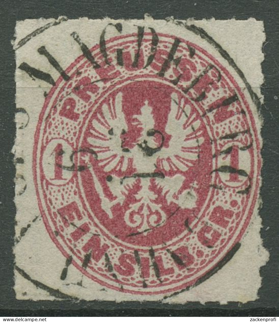 Preußen 1861 Wappenadler 16 A Gestempelt K2 MAGDEBURG BAHNH. - Oblitérés