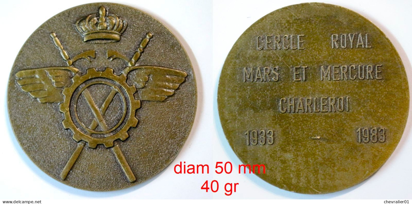 Médaille De Table_Militaria_cercle Royal Mars Et Mercure_Charleroi_1933-1983_50 Ans_21-02 - België