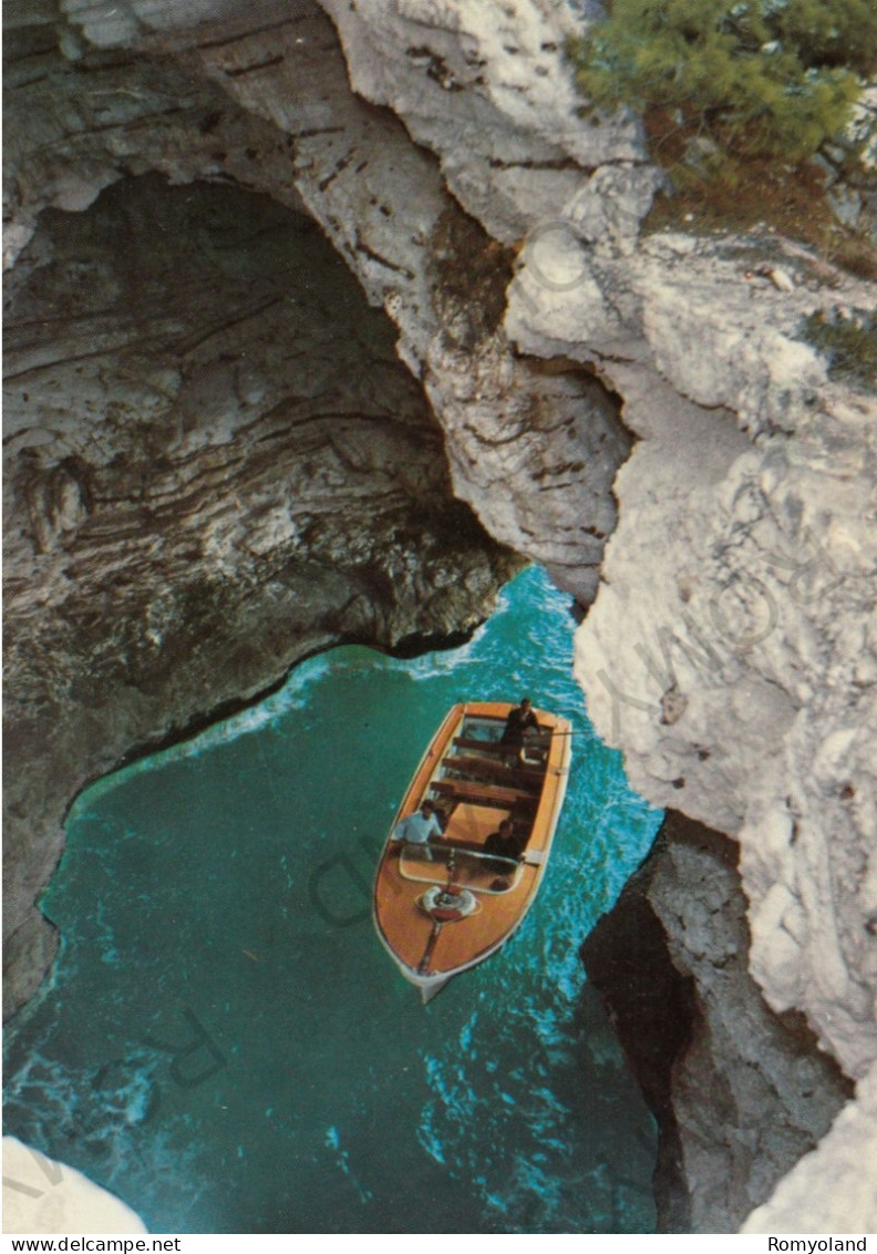 CARTOLINA  C10 LITORALE VIESTE-MATTINATA,FOGGIA,PUGLIA-GARGANO PITTORESCO-LA GROTTA SFONDATA DI PORTOGRECO-VIAGG. 191 - Foggia