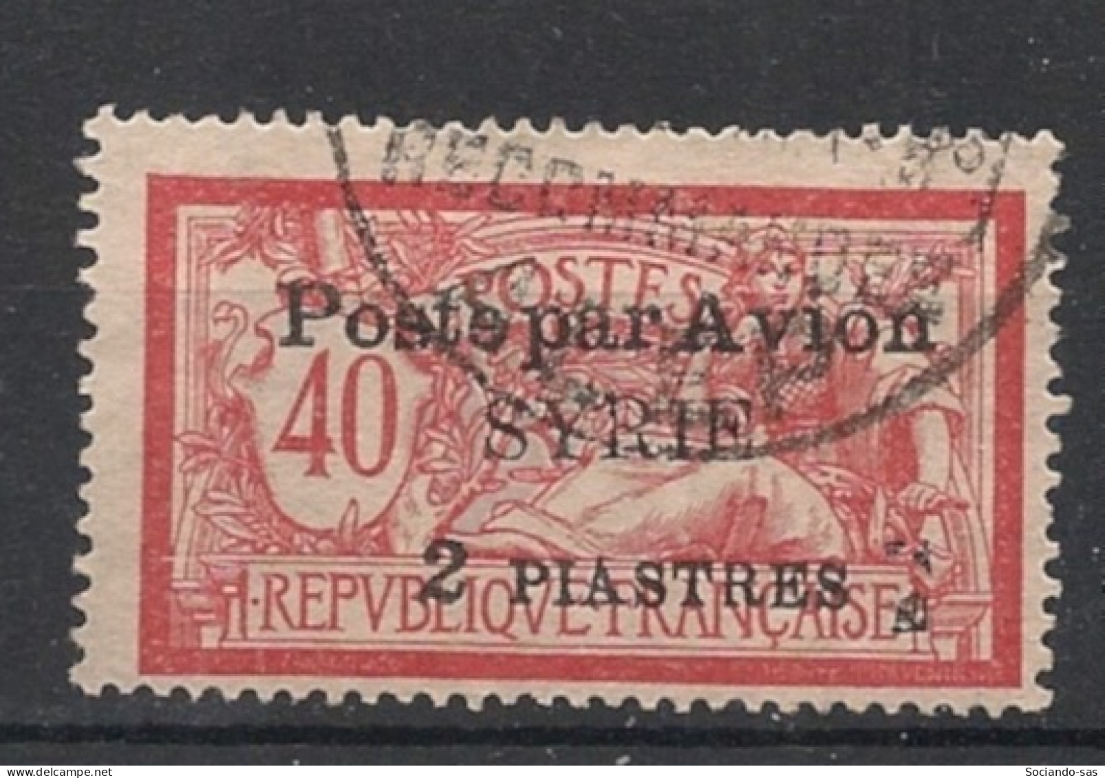 SYRIE - 1924 - PA N°YT. 18 - Type Merson 2pi Sur 40c Rouge - Oblitéré / Used - Gebruikt