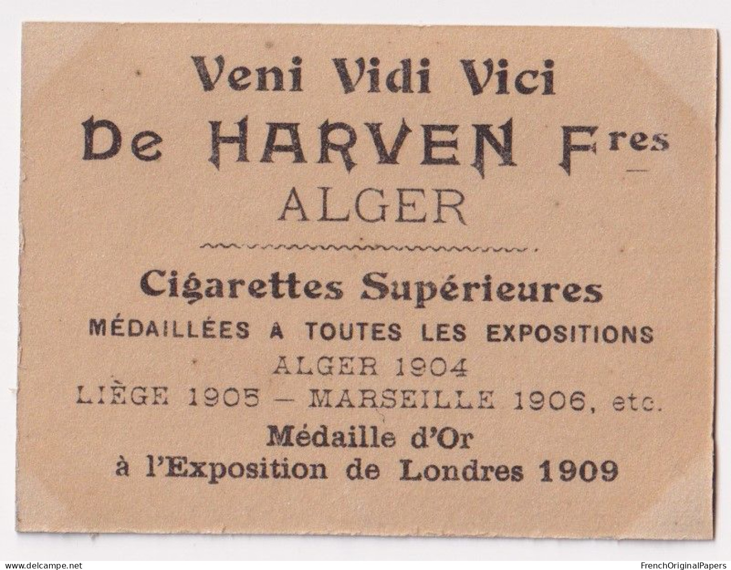 Jeune Fille Arabe -Cigarettes De Harven 1910 Photo Femme Sexy Pin-up Nue Vintage érotique Sein Nu Ethnique Alger A62-17 - Zigarettenmarken