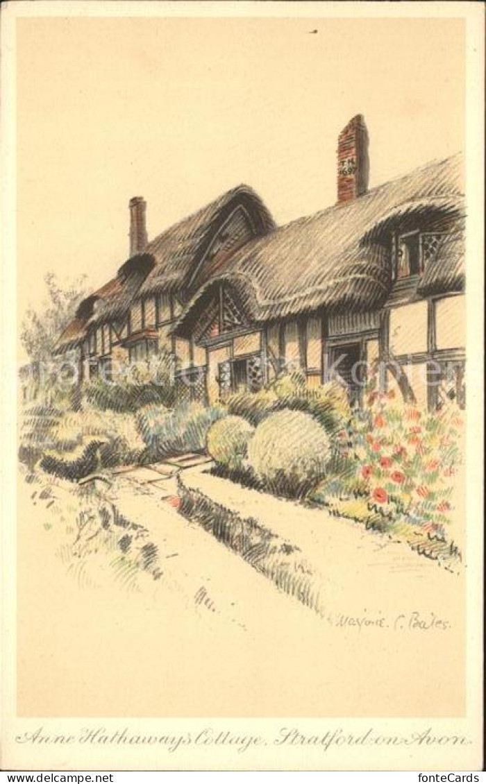 11751827 Stratford-on-Avon Anne Hathaways Cottage Kuenstlerkarte Stratford-on-Av - Autres & Non Classés