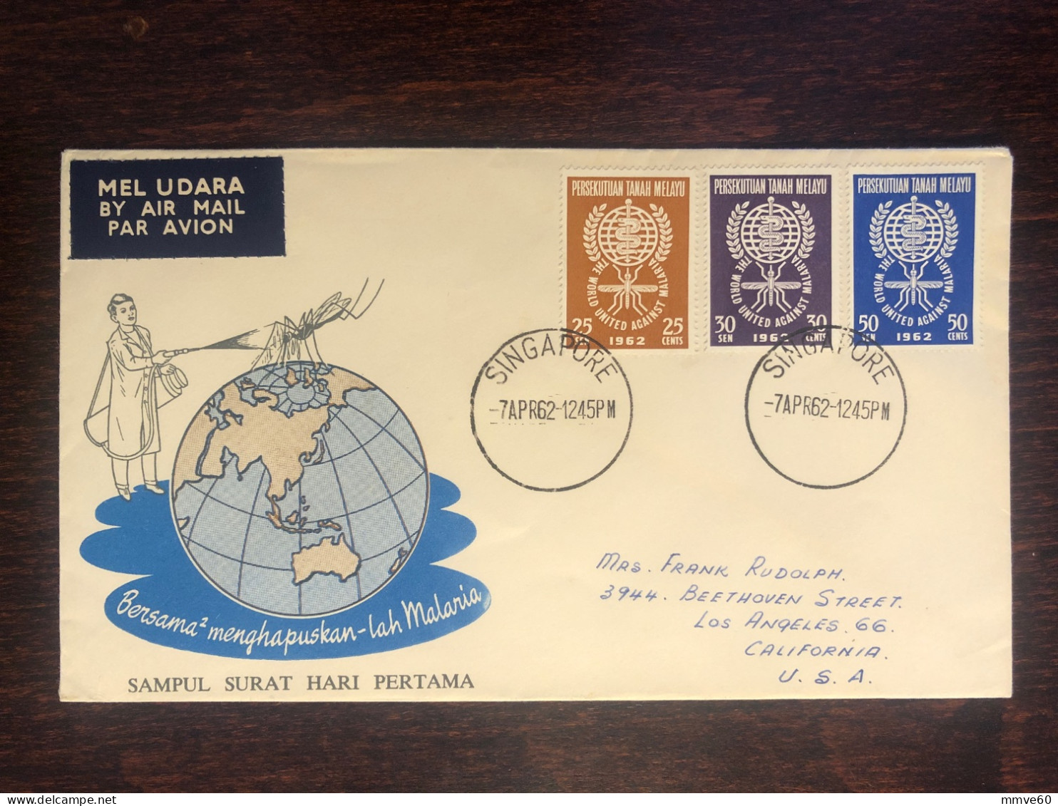 MALAYSIA  FDC COVER 1962 YEAR  MALARIA HEALTH MEDICINE STAMPS - Malayan Postal Union