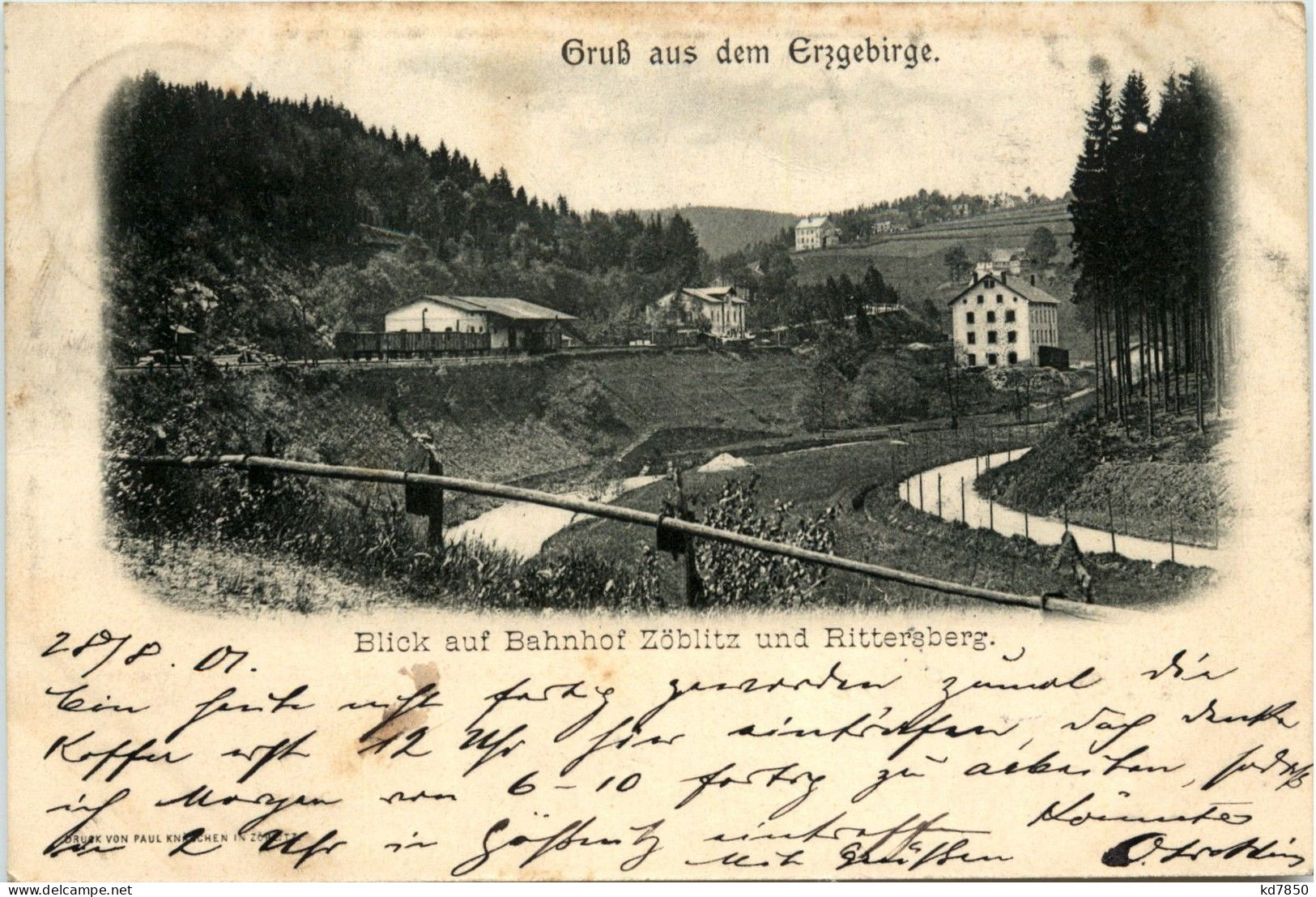 Zöblitz - Blick Vom Bahnhof Und Rittersberg - Zoeblitz