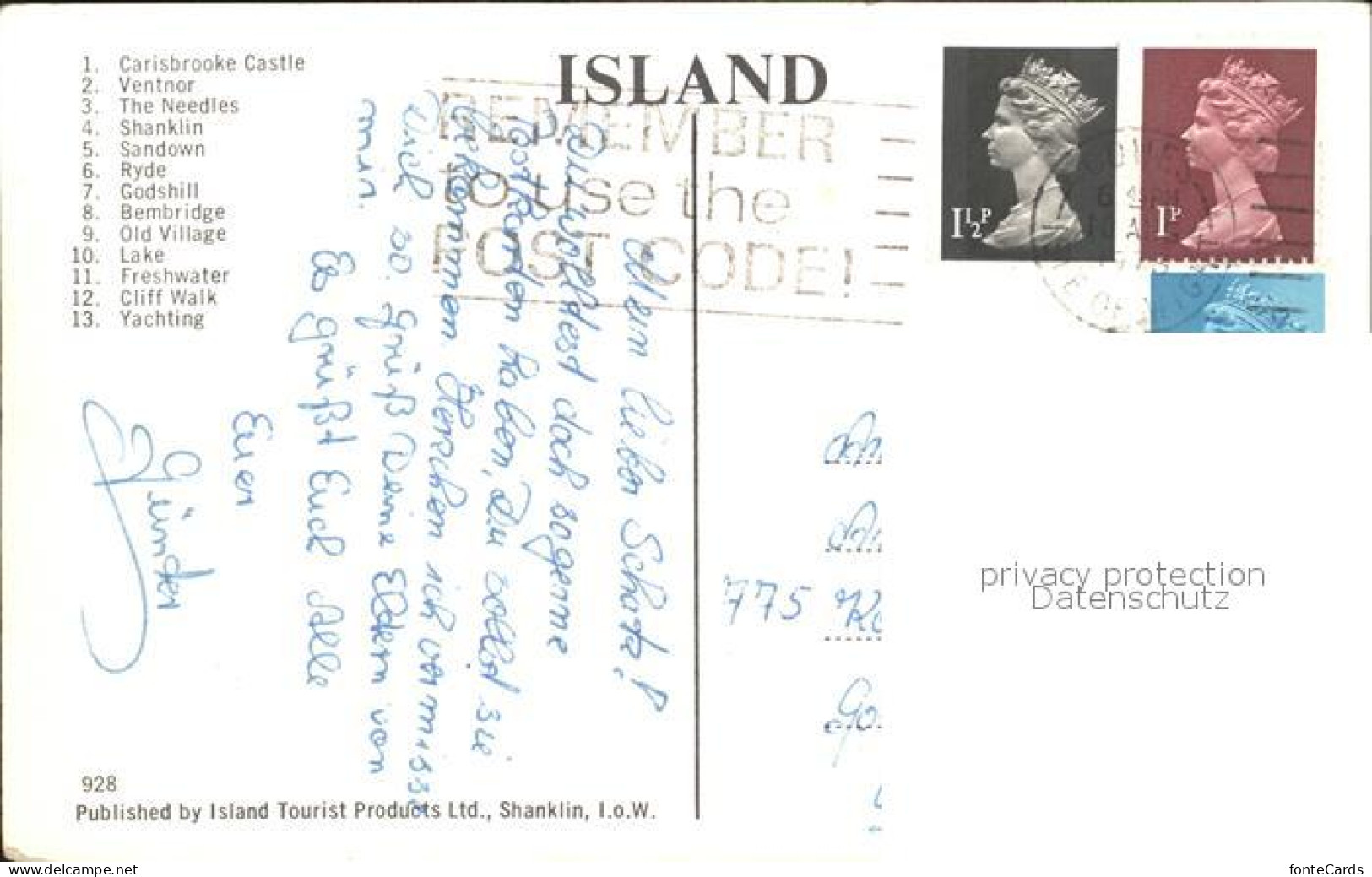 11750543 Isle Of Wight UK Attractions Of The Island Map  - Other & Unclassified