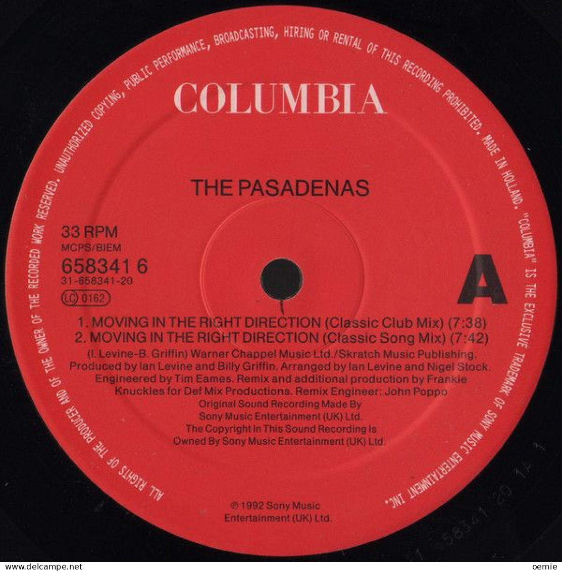 THE PASADENAS   MOVING IN THE RIGHT DIRECTION - 45 Rpm - Maxi-Single