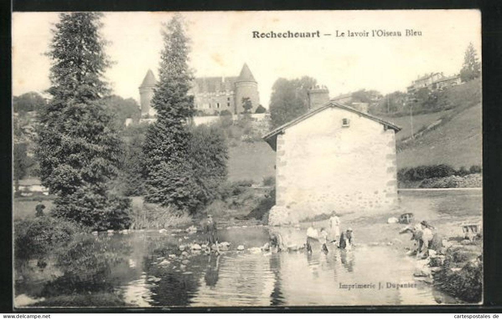 CPA Rochechouart, Le Lavoir L`Oiseau Bleu, Waschfrauen  - Rochechouart