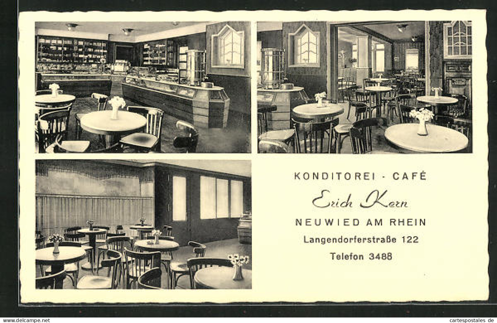 AK Neuwied Am Rhein, Café Erich Kern, Langendorferstrasse 122  - Neuwied