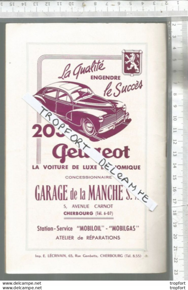 PG / Vintage // PROGRAMME THEATRE De CHERBOURG 1953  LES SALTIMBANQUES  Publicités RENAULT SIMCA - Programmes