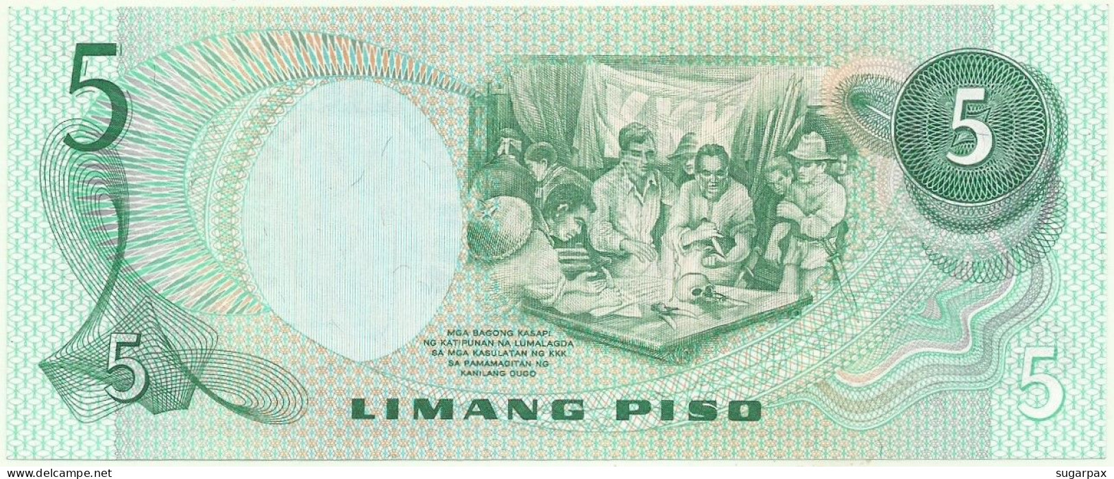 Philippines - 5 Piso - ND ( 1978 ) - Pick 160.d - Unc. - Sign. 10 - Red Serial # PF - ANG BAGONG LIPUNAN - Filippijnen