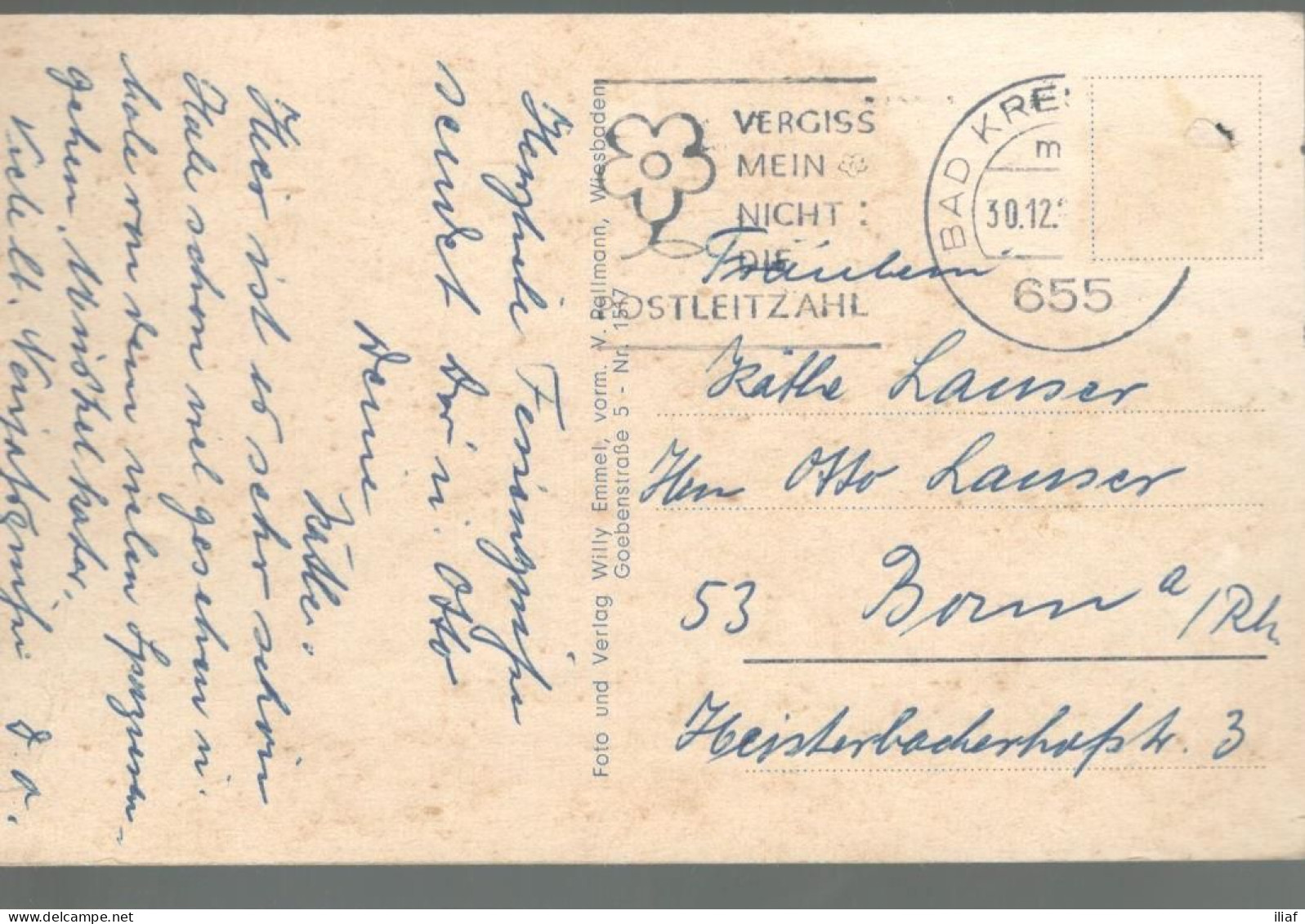 Germany Bad Kreuznach. Illustrated View Posted Postcard - Bad Kreuznach