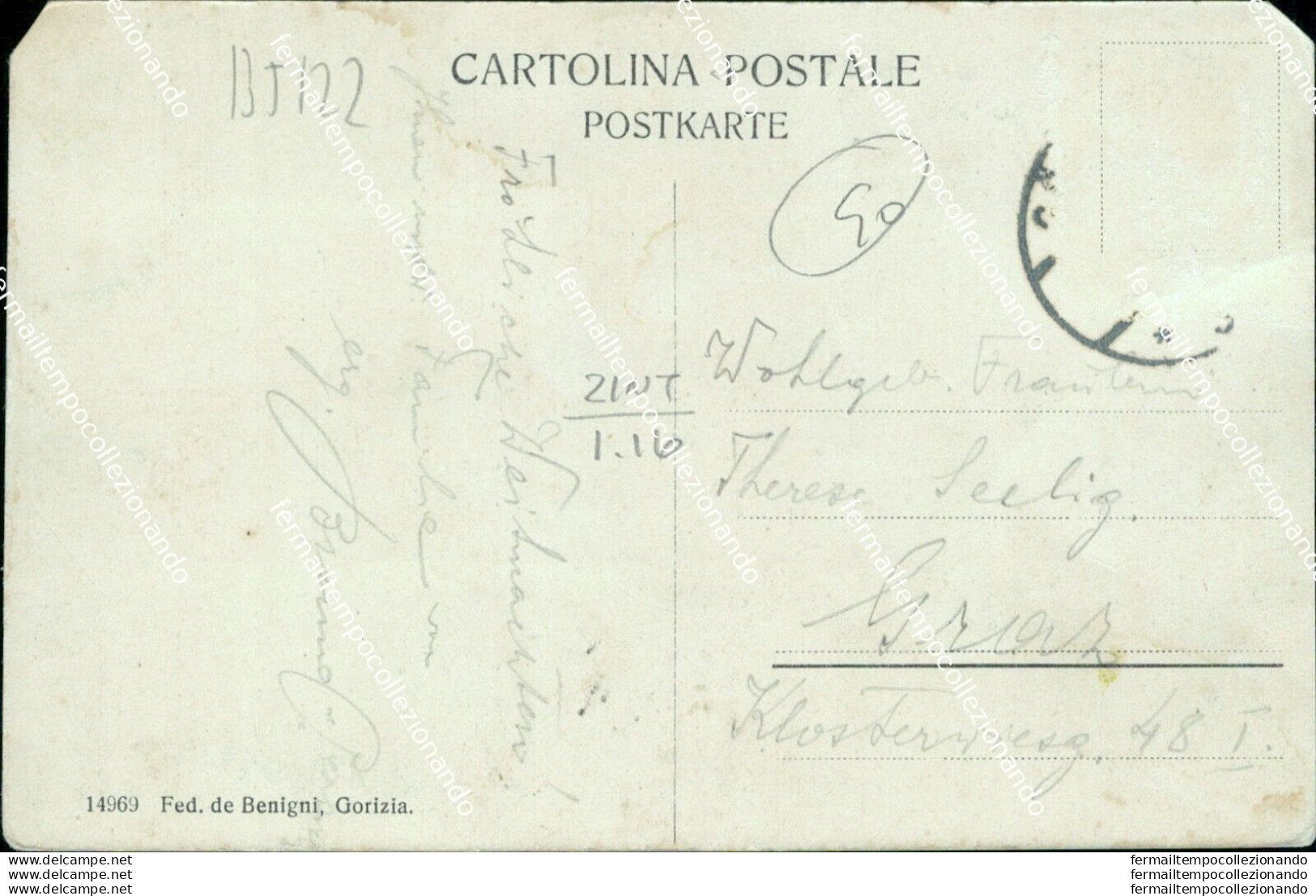 Bt122 Cartolina Gorizia Citta'  Piazzetta E Castelli Angoli Rotti Friuli - Gorizia