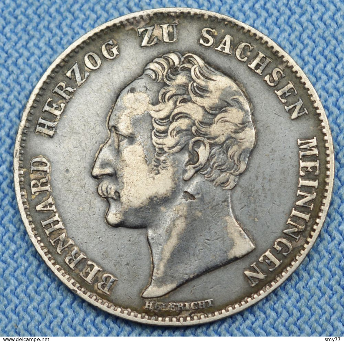 Sachsen Meiningen • 1/2 Gulden 1843 • Beautiful Black Patina On Both Sides • Bernhard II • Saxe-Meiningen • [24-741] - Autres & Non Classés