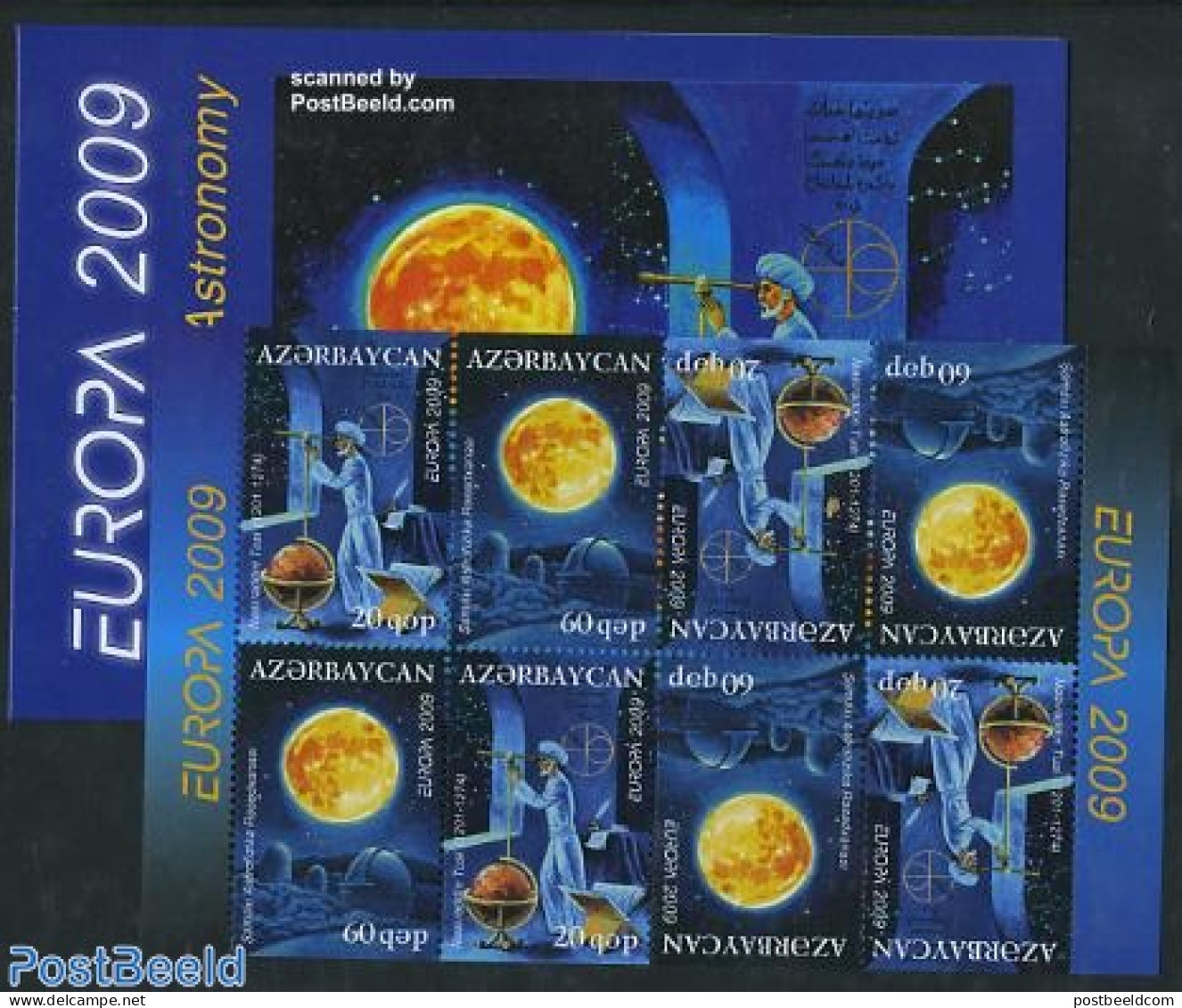 Azerbaijan 2009 Europa, Astronomy Booklet, Mint NH, History - Science - Europa (cept) - Astronomy - Stamp Booklets - Astrologie