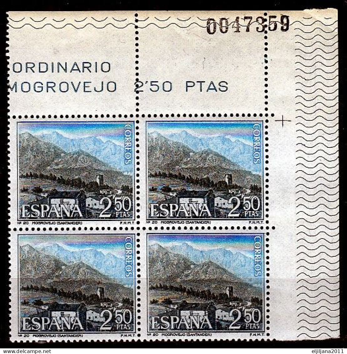 ⁕ SPAIN / ESPANA 1965 ⁕ Mogrovejo - Santander Mi.1589 ⁕ MNH Block Of 4 - Unused Stamps