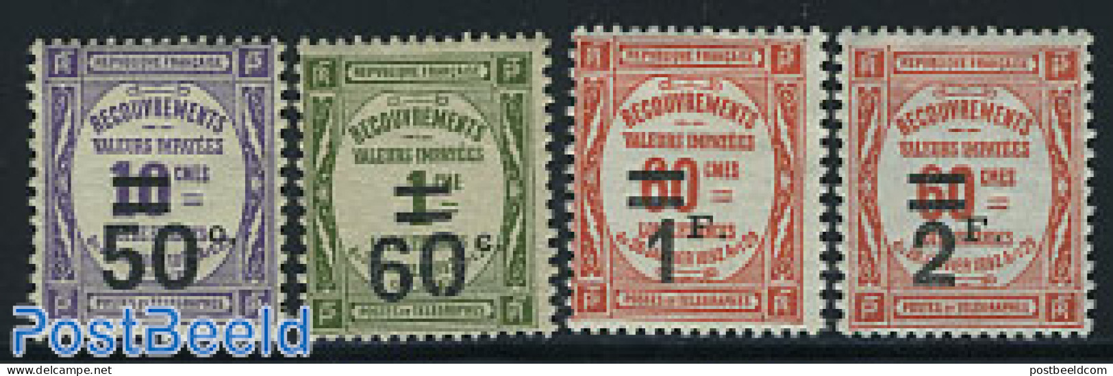 France 1926 Postage Due 4v, Unused (hinged) - Otros & Sin Clasificación