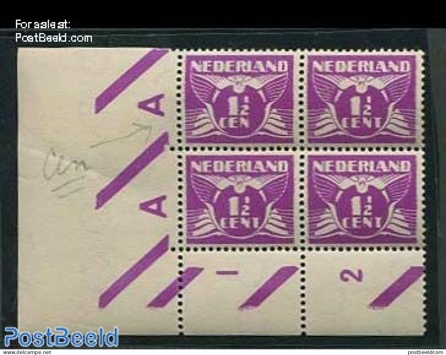 Netherlands 1926 1.5 CEN Instead Of CENT With 3 Normal Stamps In [+], Mint NH - Nuevos