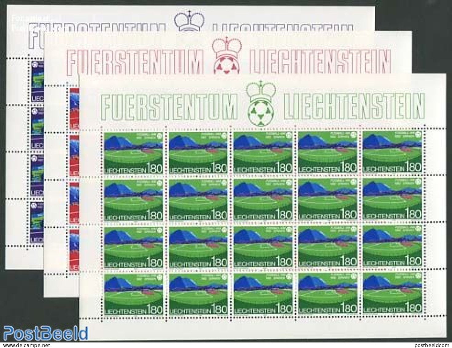 Liechtenstein 1982 World Cup Football, Spain, 3 M/ss, Mint NH, Sport - Football - Ungebraucht