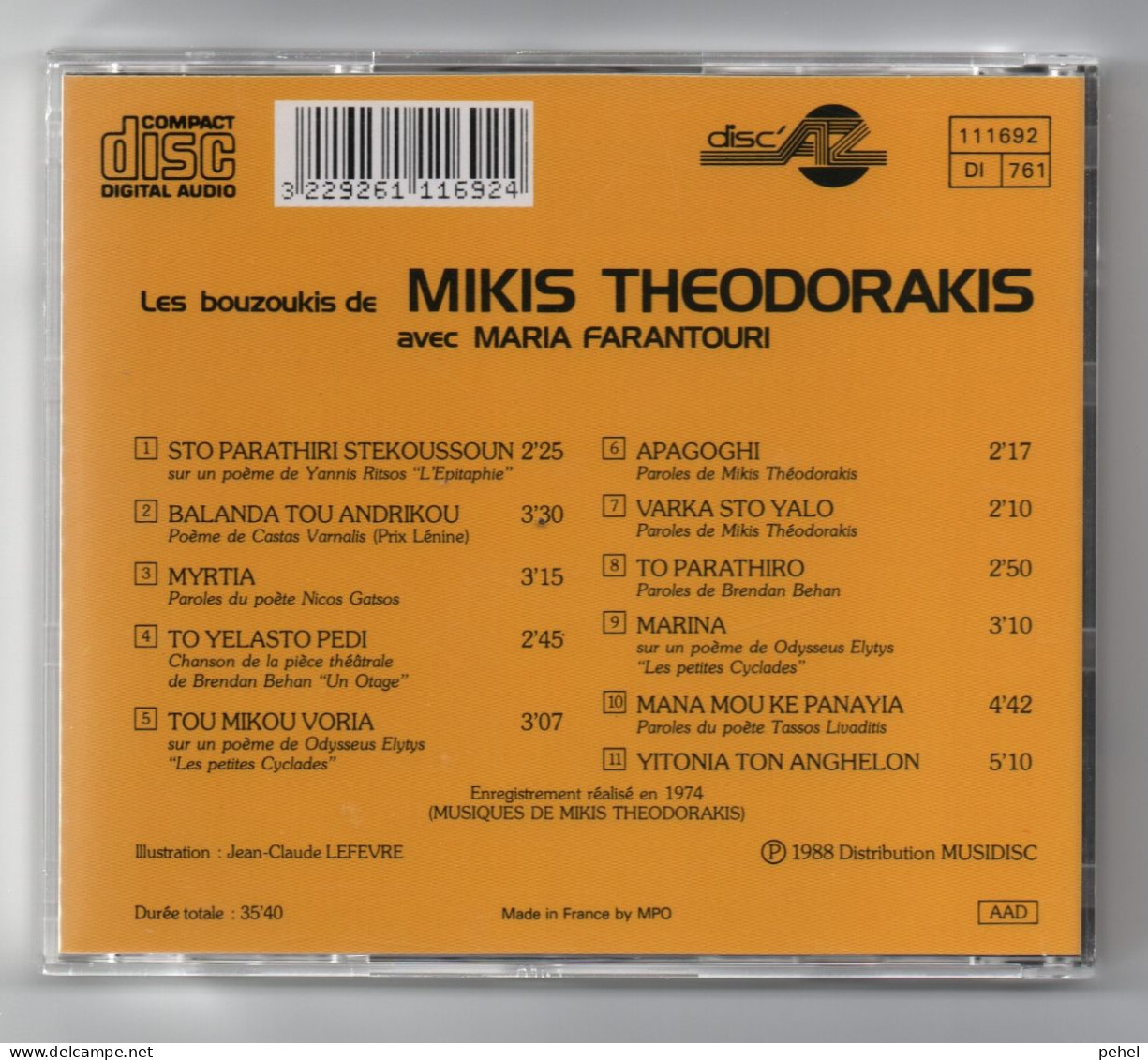 MIKIS  THEODORAKIS  /  LES  BOUZOUKIS - Sonstige & Ohne Zuordnung