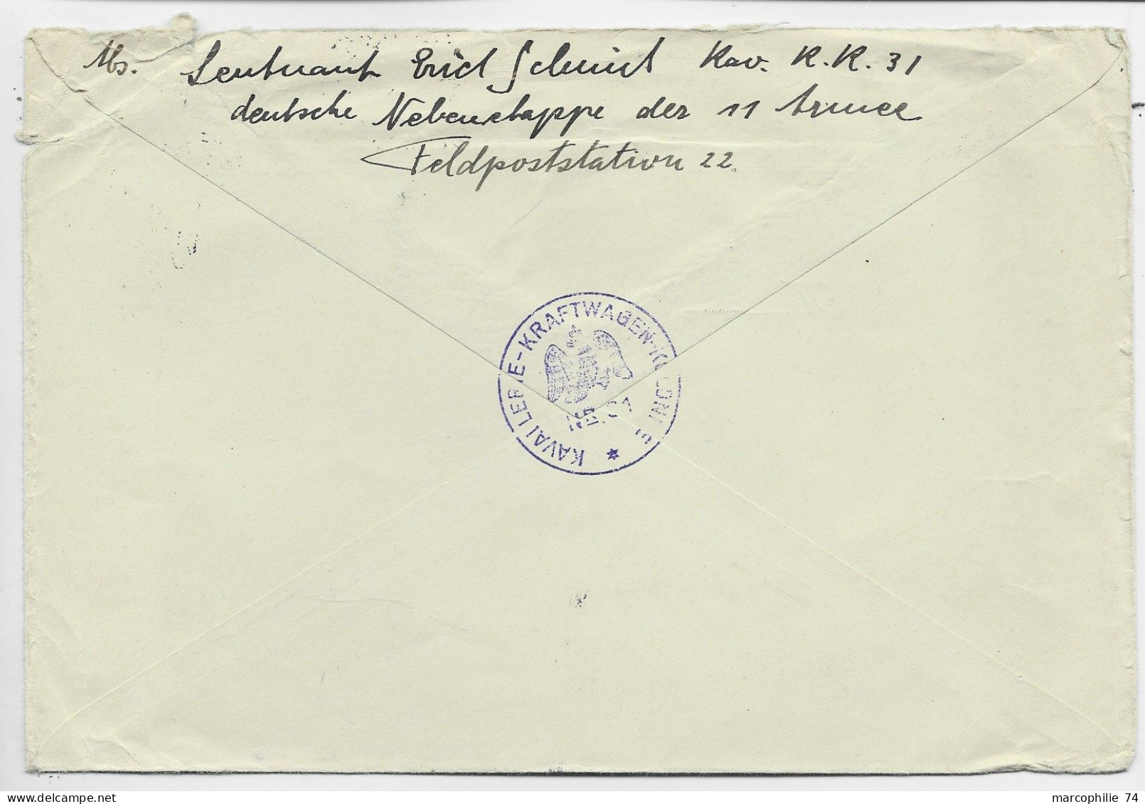 MONTENEGRO LEGATION  ROYALE LETTRE COVER ENTETE + FELPOST N° 25 + KAVALLERIE KOLONNE ARMEE GERMANY TO ALSACE - Montenegro