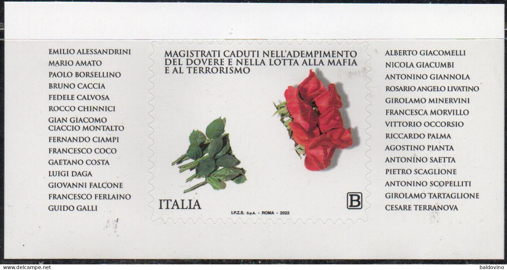 Italia 2022 Foglietto Magistrati Caduti - Blocks & Sheetlets