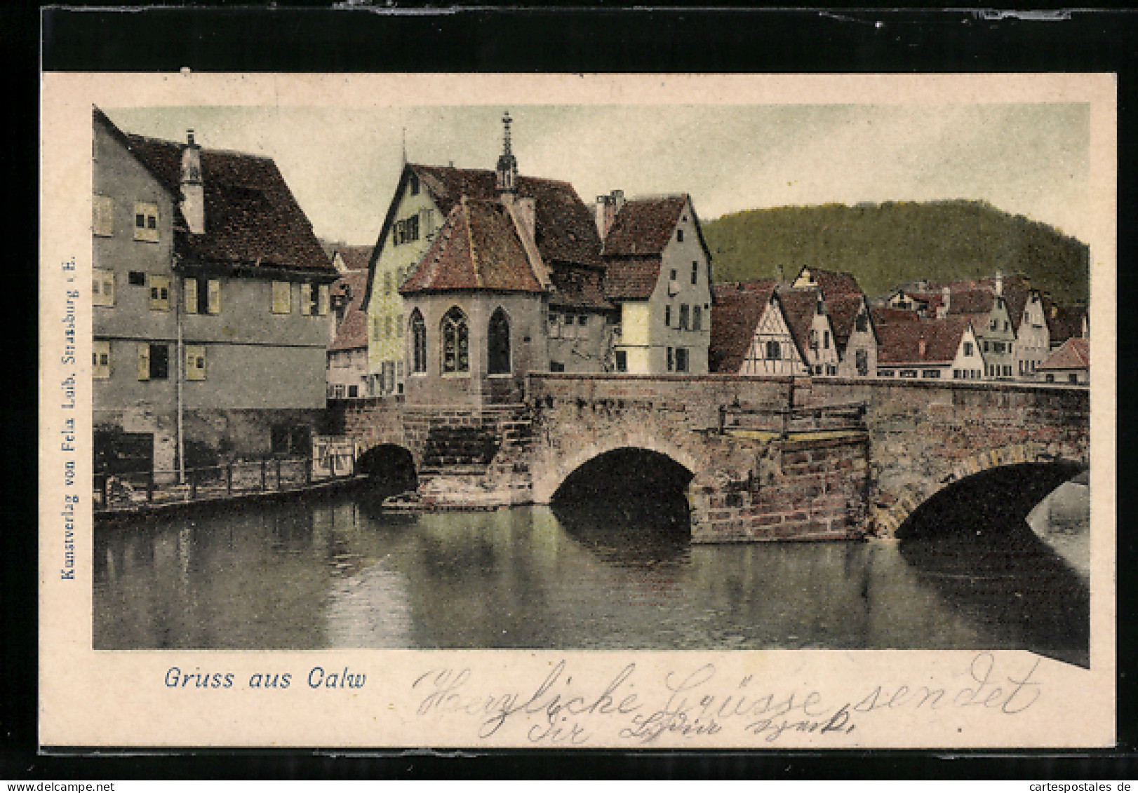 AK Calw, Ortspartie Mit Alter Brücke  - Calw