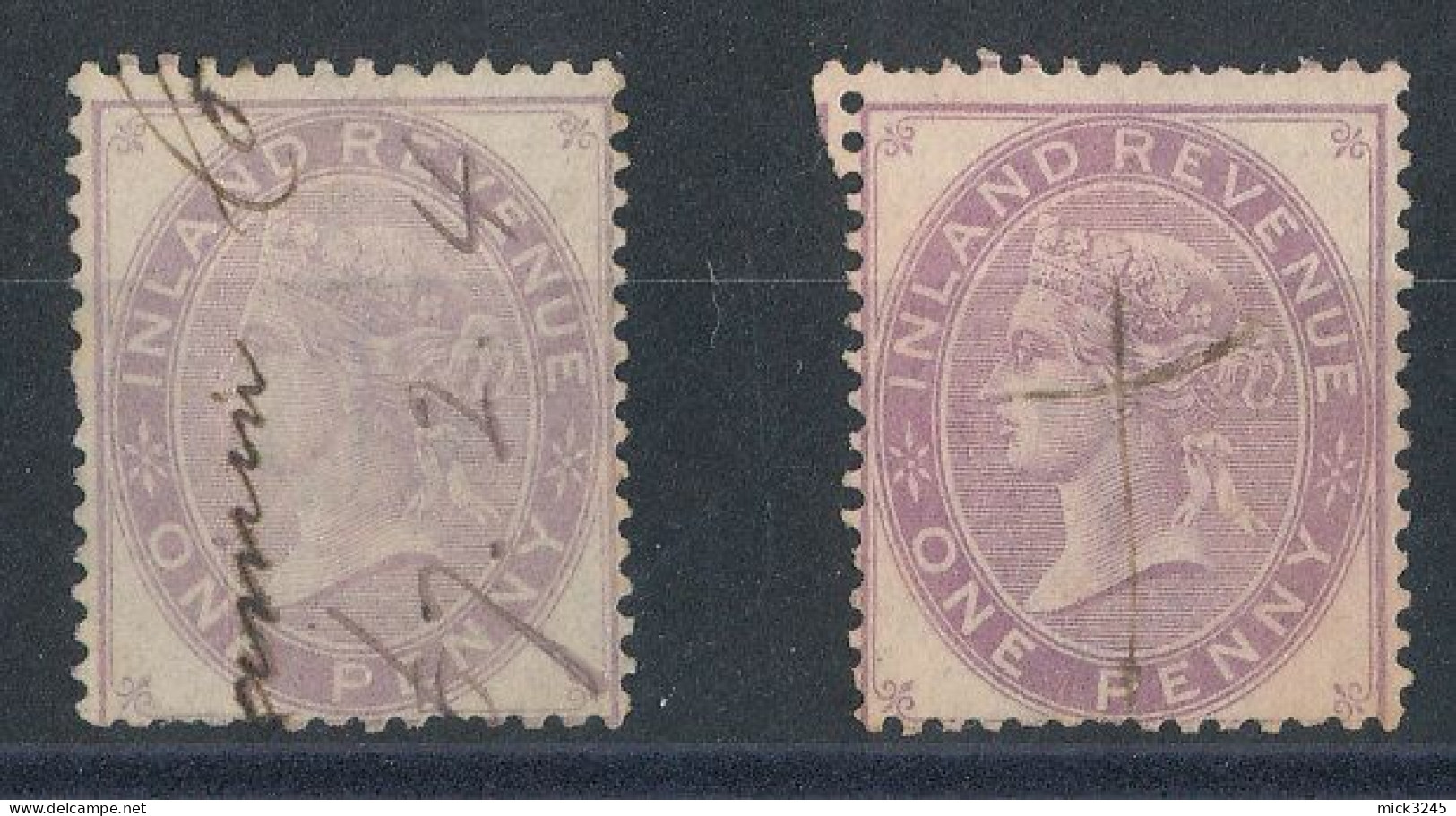 Grande-Bretagne N°5 Et 6 FP  1p Violet De 1871 Et 1881 - Steuermarken