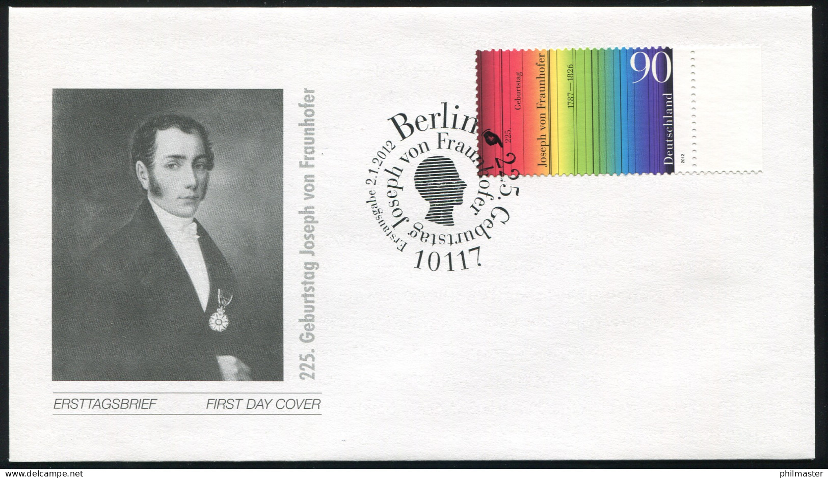 2907 Joseph Von Fraunhofer  2012, FDC Berlin - Lettres & Documents