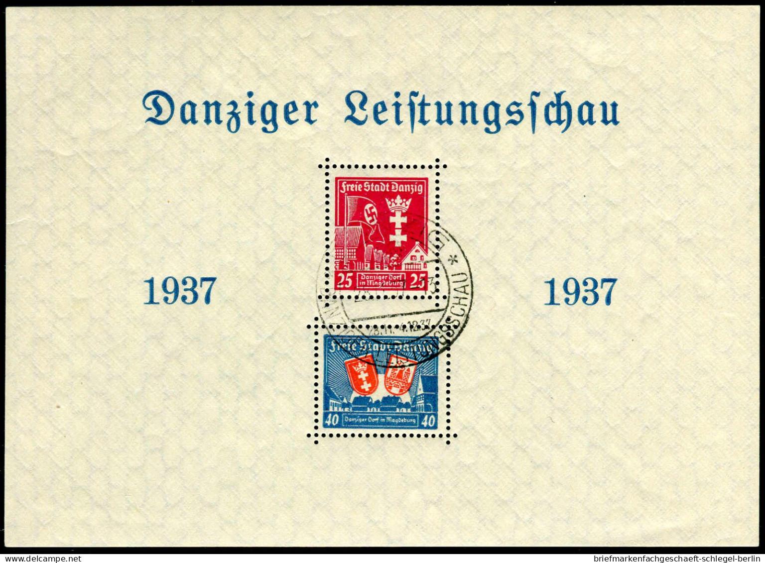 Danzig, 1937, Bl. 3, Gestempelt - Gebraucht