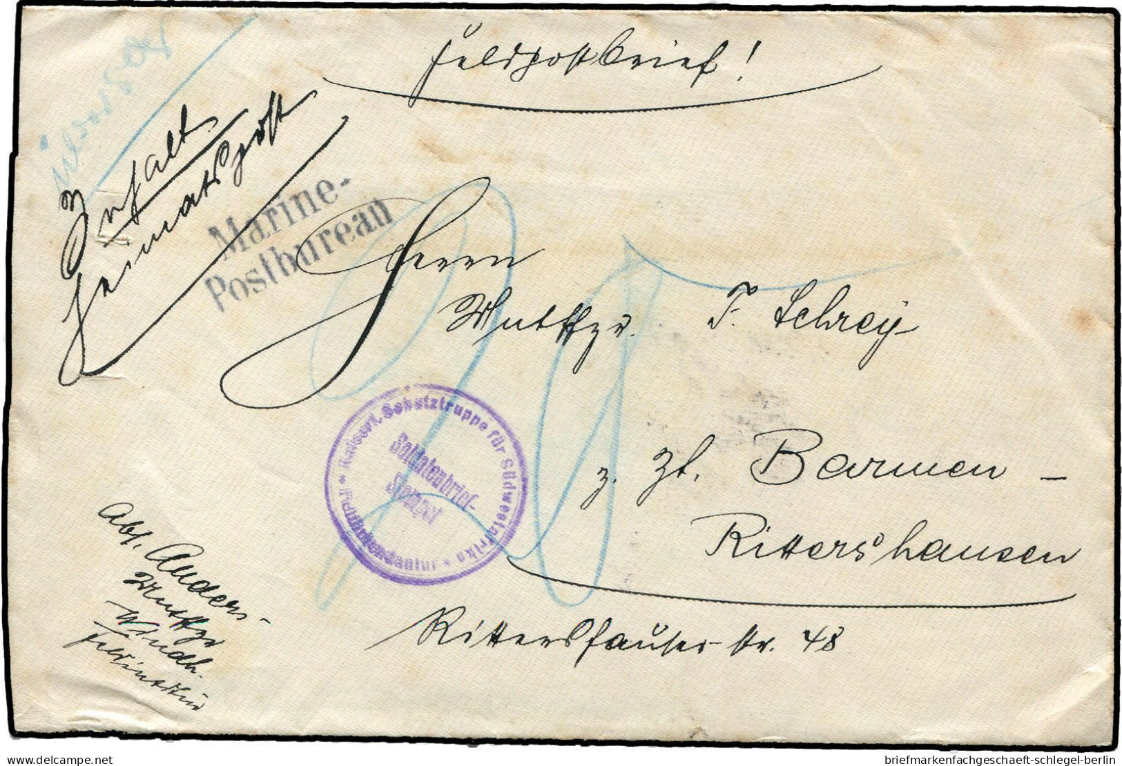 Deutsche Kolonien Südwestafrika, 1906, Brief - German South West Africa