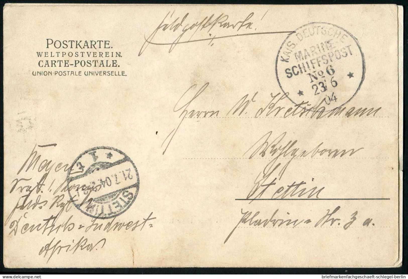 Deutsche Kolonien Südwestafrika, 1904, Brief - Deutsch-Südwestafrika