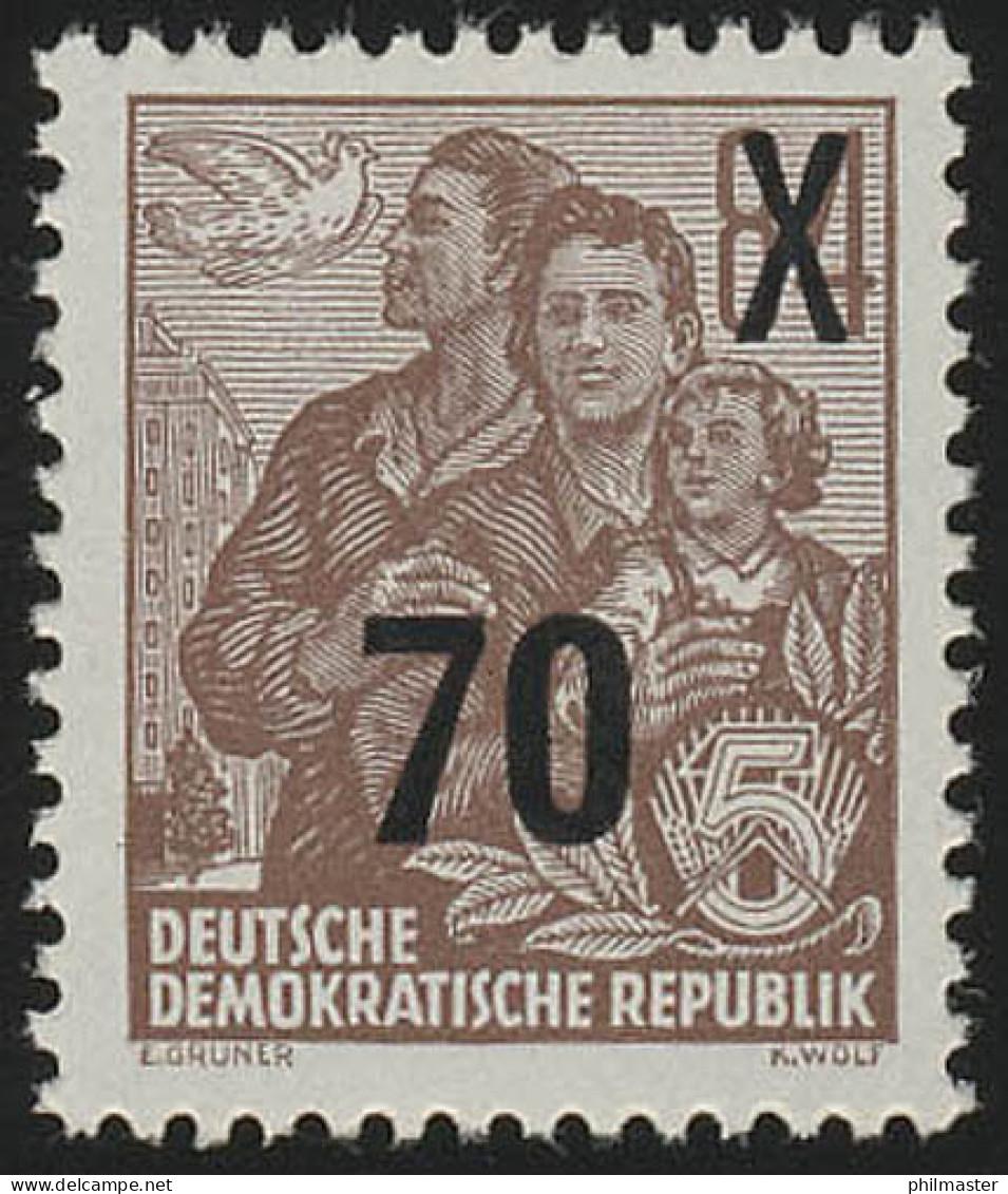 442Ig XI Fünfjahrplan 70 Auf 84 Pf Wz.2 XI ** - Unused Stamps