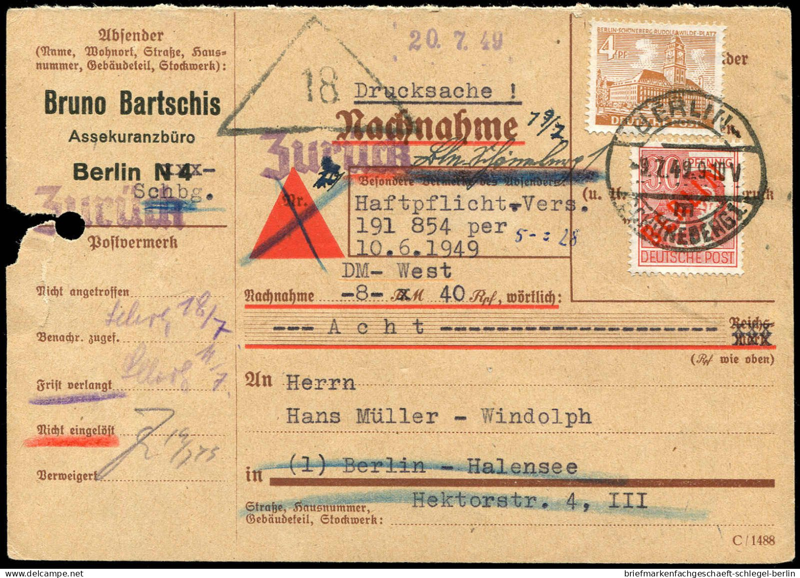 Berlin, 1949, 28, 43, Brief - Otros & Sin Clasificación